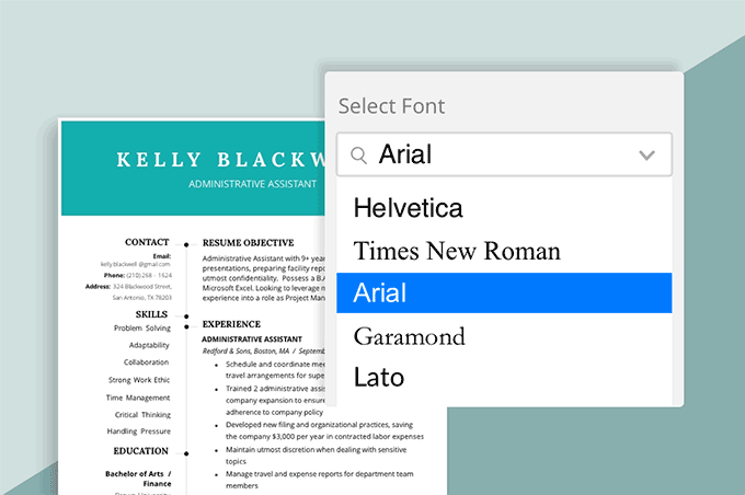 choose the best font for a resume
