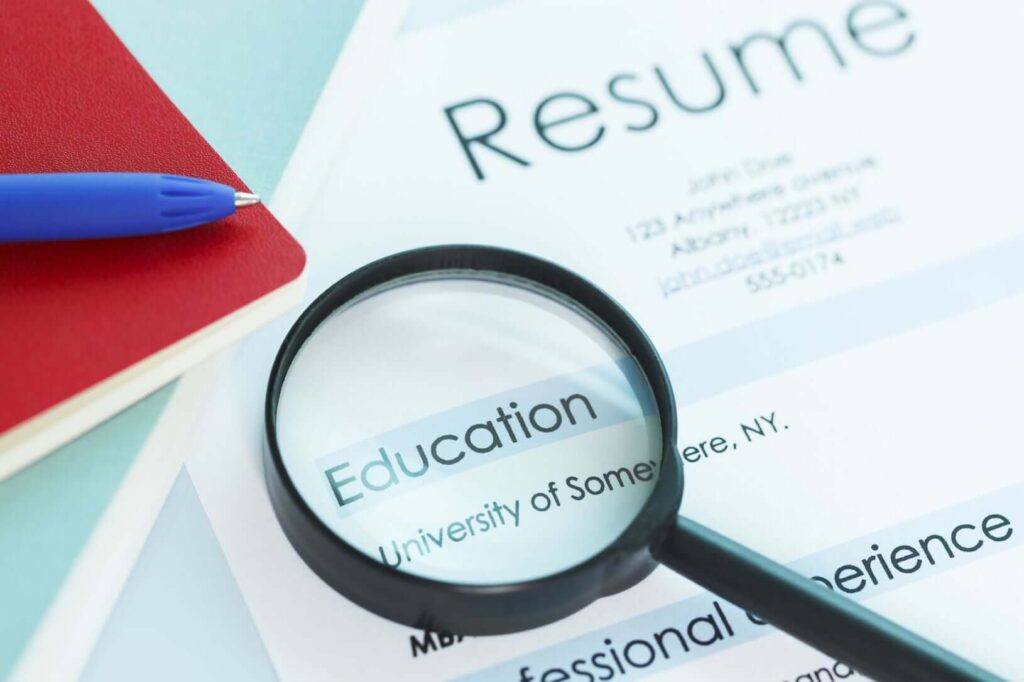 education on resume